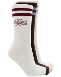 Lacoste - Logo-Embroidered Striped Socks (Set Of Three) - Lyst