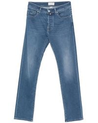 Jacob Cohen - Logo-Patch Whiskered Jeans - Lyst