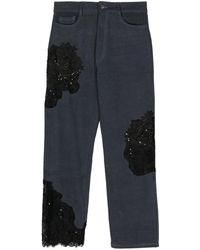 Collina Strada - Jeans mit blumigen Pailletten - Lyst