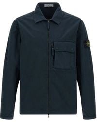 Stone Island - Zip-Fastening Patch-Pocket Shirt Jacket - Lyst