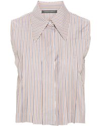 Alberta Ferretti - Striped Cotton Shirt - Lyst