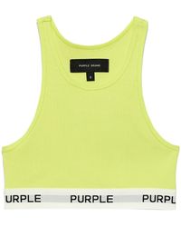 Purple Brand - Logo-tape Cotton Sports Bra - Lyst
