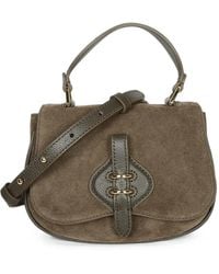Coccinelle - Mini Mavery Pebbled Leather-Trim Suede Tote Bag - Lyst
