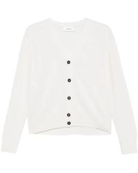 MEIMEIJ - Scarf-Detail V-Neck Cardigan - Lyst