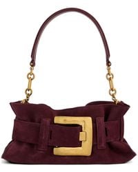 Balmain - Anthem Mini Suede Leather Bag - Lyst