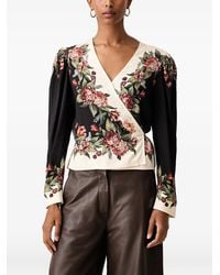 FARM Rio - Floral-Print Wrap Blouse - Lyst