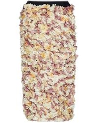 Marni - Flower-Embellished Midi Skirt - Lyst