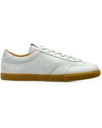 Veja - Volley Signature Grained-Leather Sneakers - Lyst