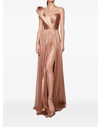 IMROSKA - Thalia One-Shoulder Pleated Maxi Dress - Lyst