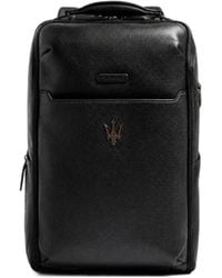 Piquadro - X Maserati Logo-Plaque Leather Backpack - Lyst
