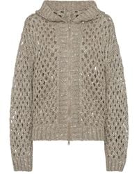 Brunello Cucinelli - Cardigan Dazzling En Maille Ajourée - Lyst