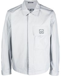 C.P. Company - Logo-print Cotton Shirt Jacket - Lyst