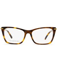 Swarovski - Eckige Brille in Schildpattoptik - Lyst