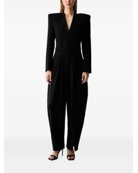 KARL LAGERFELD - Structured-Shoulder Wide-Leg Jumpsuit - Lyst