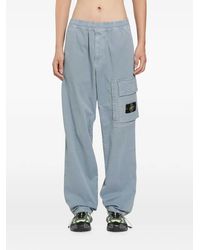 Stone Island - 3100036 Stretch Organic Broken Twill Cotton Old Effect Joggers - Lyst