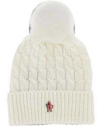Moncler - Cable-Knit Pompom Beanie Hat - Lyst