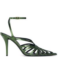 Balmain - Python-Effect Cage Sandals - Lyst