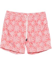 Barba Napoli - Palm-Tree-Print Drawstring Swim Shorts - Lyst