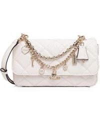Guess - Libby Quilted Charm-Detail Shoulder Bag - Lyst