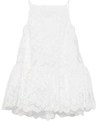 Givenchy - Lace-Overlay Tiered Mini Dress - Lyst