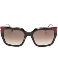 Carolina Herrera - Tortoiseshell-Effect Square-Frame Sunglasses - Lyst