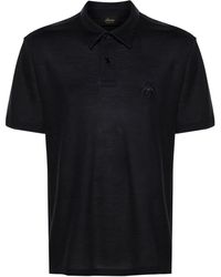 Brioni - Logo-embroidered Wool Polo Shirt - Lyst
