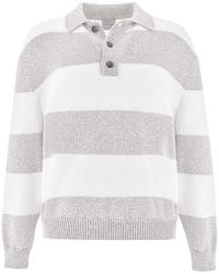 Paul & Shark - Striped Knit Polo Shirt - Lyst