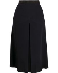 Moncler Inverted-pleat A-line Skirt - Blue