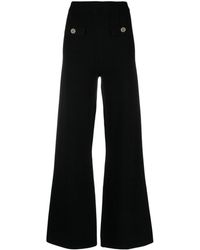 Twin Set - High-waisted Crystal-embellished Palazzo Pants - Lyst
