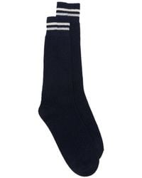 Eleventy - Stripe-Detail Ribbed Socks - Lyst