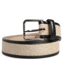 Dolce & Gabbana - Woven Leather Metal Buckle Belt Linen Calf - Lyst