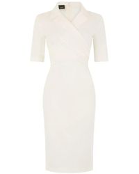 Pinko - Wrap-Front Notched-Collar Dress - Lyst