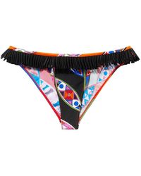 Emilio Pucci - Abstract Print Fringed Bikini Bottom - Lyst