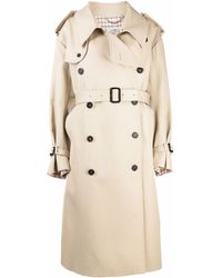 Trench con cinturaMaison Margiela in Cotone di colore Neutro Donna Abbigliamento da Cappotti da Impermeabili e trench 