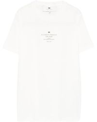 Elisabetta Franchi - Katoenen T-Shirt Met Logoprint - Lyst