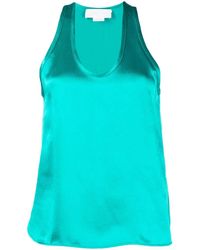 Genny - Satin Scoop-Neck Tank Top - Lyst