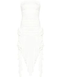 Nissa - Strapless Floral-Appliqué Midi Dress - Lyst