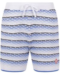 CASABLANCA - Striped Diamond-Logo Shorts - Lyst