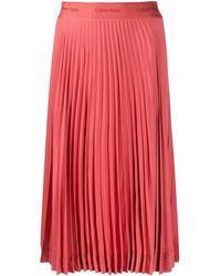 Calvin Klein Gonna midi plissettata - Rosa
