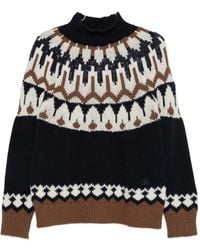 ERMANNO FIRENZE - Fair Isle High-Neck Sweater - Lyst