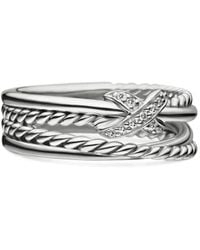 David Yurman - X Crossover ダイヤモンド リング 6mm スターリングシルバー - Lyst