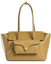Coccinelle - Large Double Beat Leather Shoulder Bag - Lyst