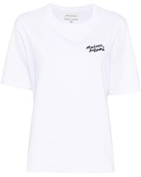 Maison Kitsuné - T-shirt Met Geborduurd Logo - Lyst