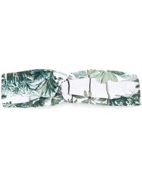 Lygia &amp; Nanny Botanical-Print Twisted Headband in Green | Lyst UK