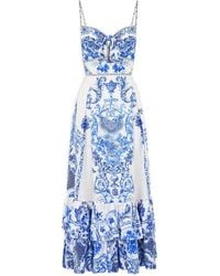 CAMILLA - Ruffle-Hem Tie-Front Dress - Lyst
