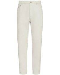 Brunello Cucinelli - Garment-Dyed Denim Iconic Fit Five-Pocket Trousers With Rips - Lyst