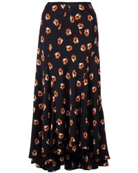 Diane von Furstenberg Gonna svasata a fiori - Nero