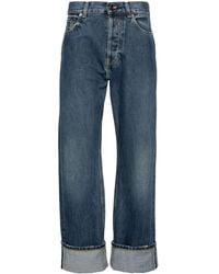 Alexander McQueen - Straight-Leg-Jeans mit Umschlag - Lyst