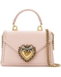 Dolce & Gabbana - Small Devotion Leather Top-handle Bag - Lyst