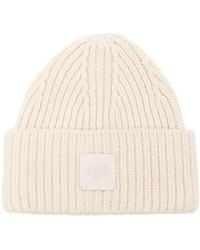 UGG - Gerippte Beanie Mit Logo-Patch - Lyst